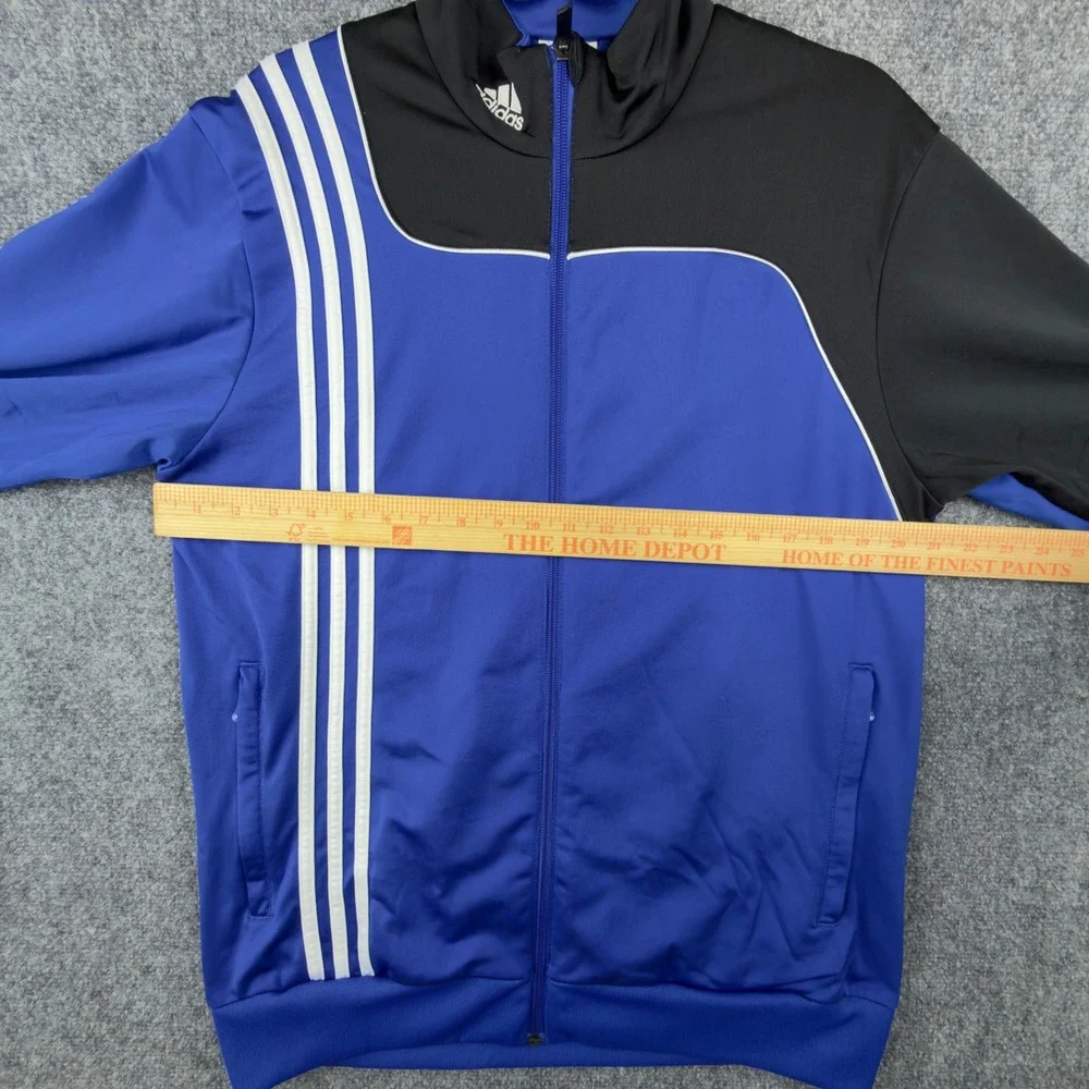 Adidas Mens Blue Black Colorblock Full Zip Track Jacket V38046 Size Medium
